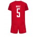 Tanie Strój piłkarski Dania Joakim Maehle #5 Koszulka Podstawowej dla dziecięce MŚ 2022 Krótkie Rękawy (+ szorty)